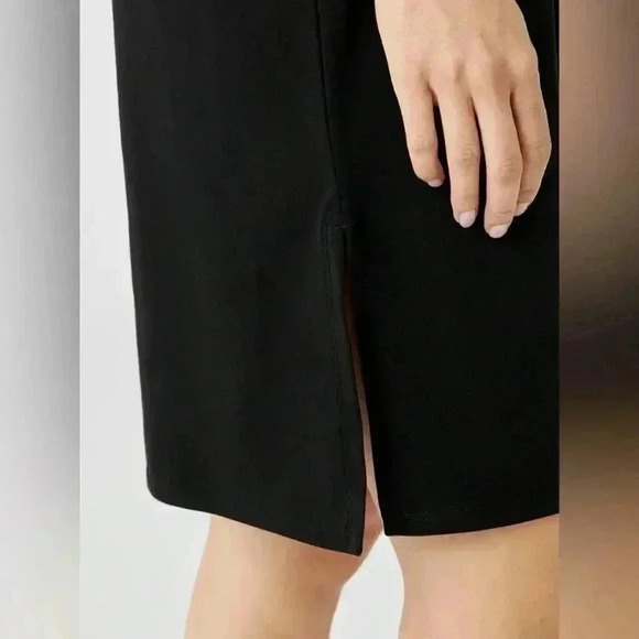 EILEEN FISHER Black Midi Dress Petite Large GUC - Picture 4 of 4